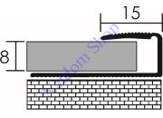 Lezáró profil, alu - 8 mm
